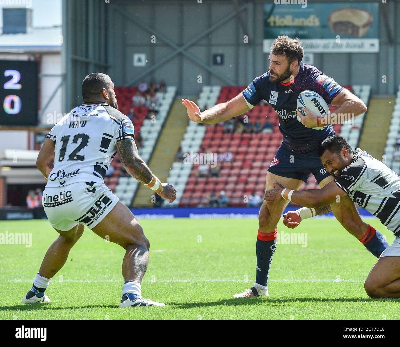 Leigh, Großbritannien - 5. Juni 2021 - Alex Walmsley von St. Helens in Aktion während der Rugby League Betfred Challenge Cup Halbfinale Hull FC vs St. Helens im Leigh Sports Village, Leigh, Großbritannien Dean Williams/Alamy Live News Stockfoto