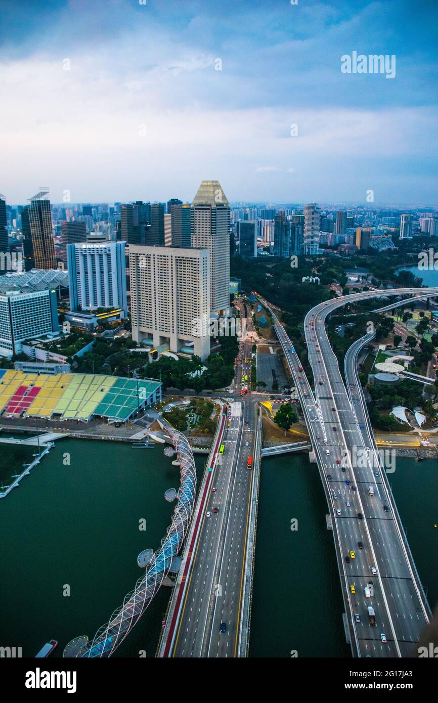 Singapur, offiziell die Republik Singapur, ist ein souveräner Inselstadtstaat im maritimen Südostasien. Stockfoto