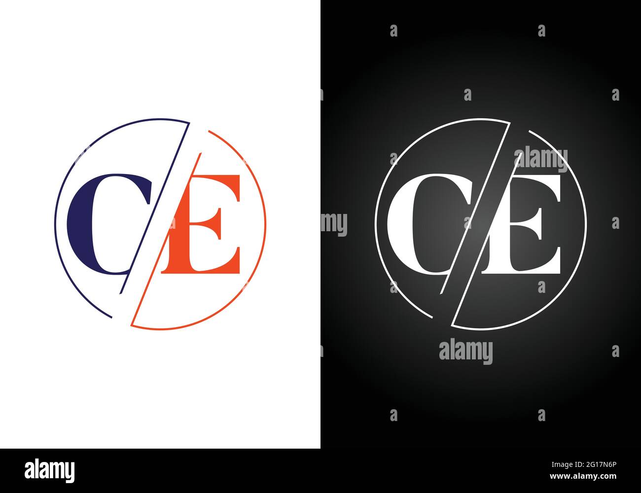 Initial Monogram Letter C E Logo Design Vektor-Vorlage. C E Letter Logo Design Stock Vektor