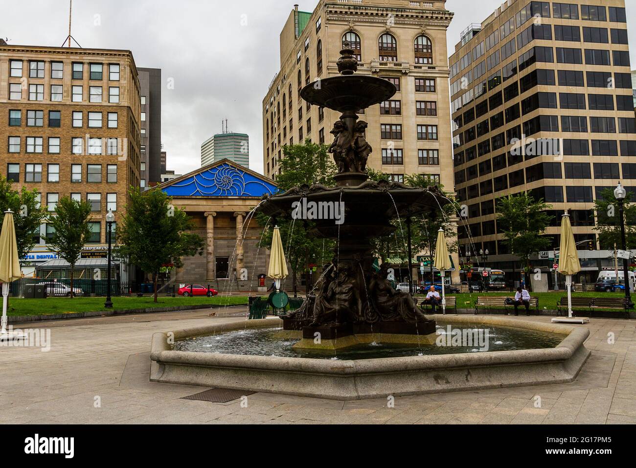 Brewer Fountain auf Boston Common Stockfoto
