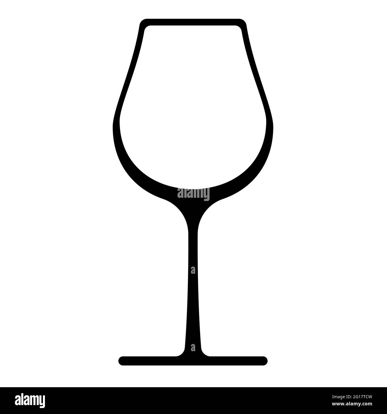 Schwarze Silhuette aus Glas für Cocktail oder Wein oder Armagnac. Glas für einen Shot Drink. Vektorgrafik Stock Vektor