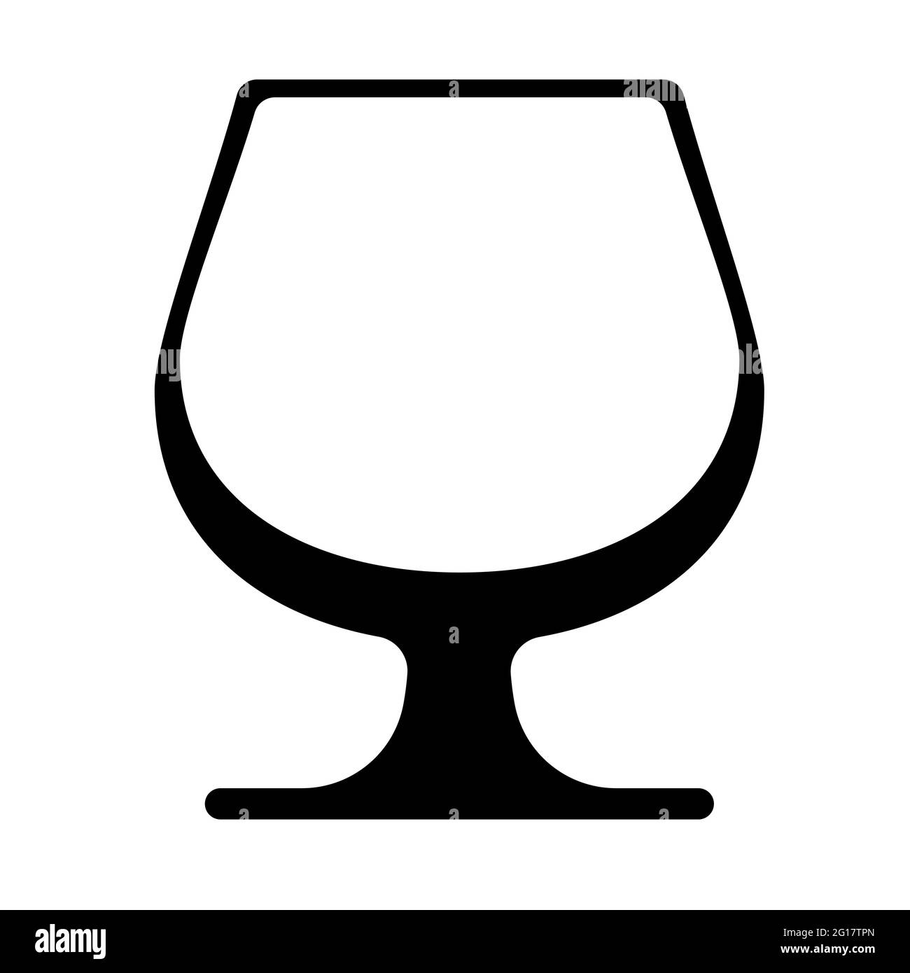 Schwarze Glassilhuette für Cocktail oder Cognac. Glas für einen kurzen Drink. Glas für Schuss. Vektorgrafik Stock Vektor