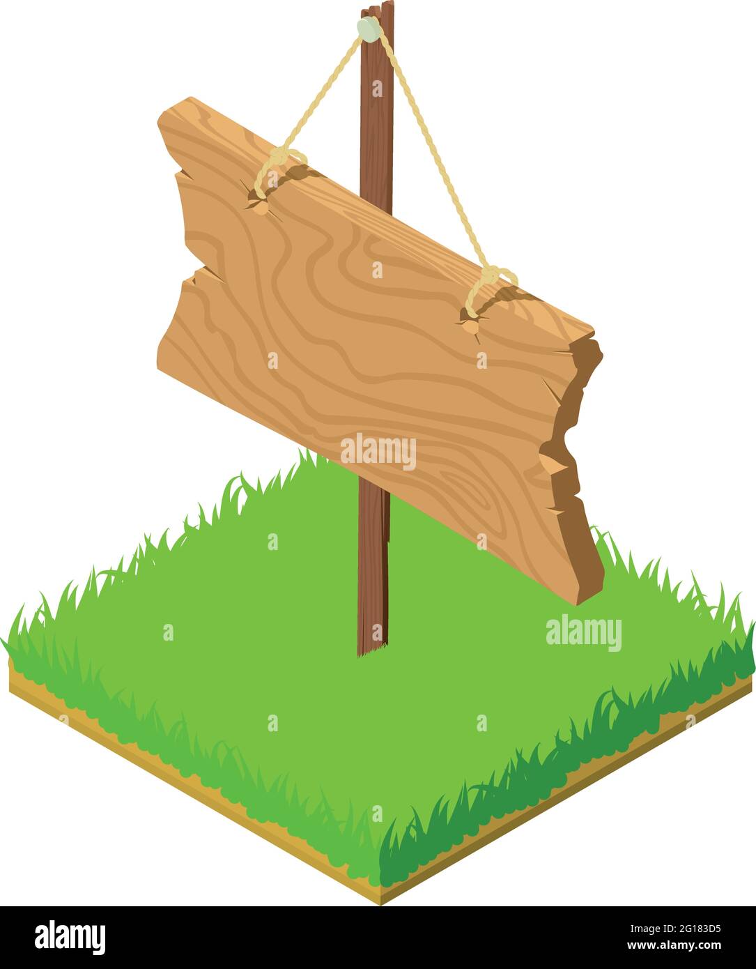 Symbol für ein hölzernes Straßenschild. Isometrische Illustration von hölzernen Straßenschild Vektor-Symbol für Web Stock Vektor