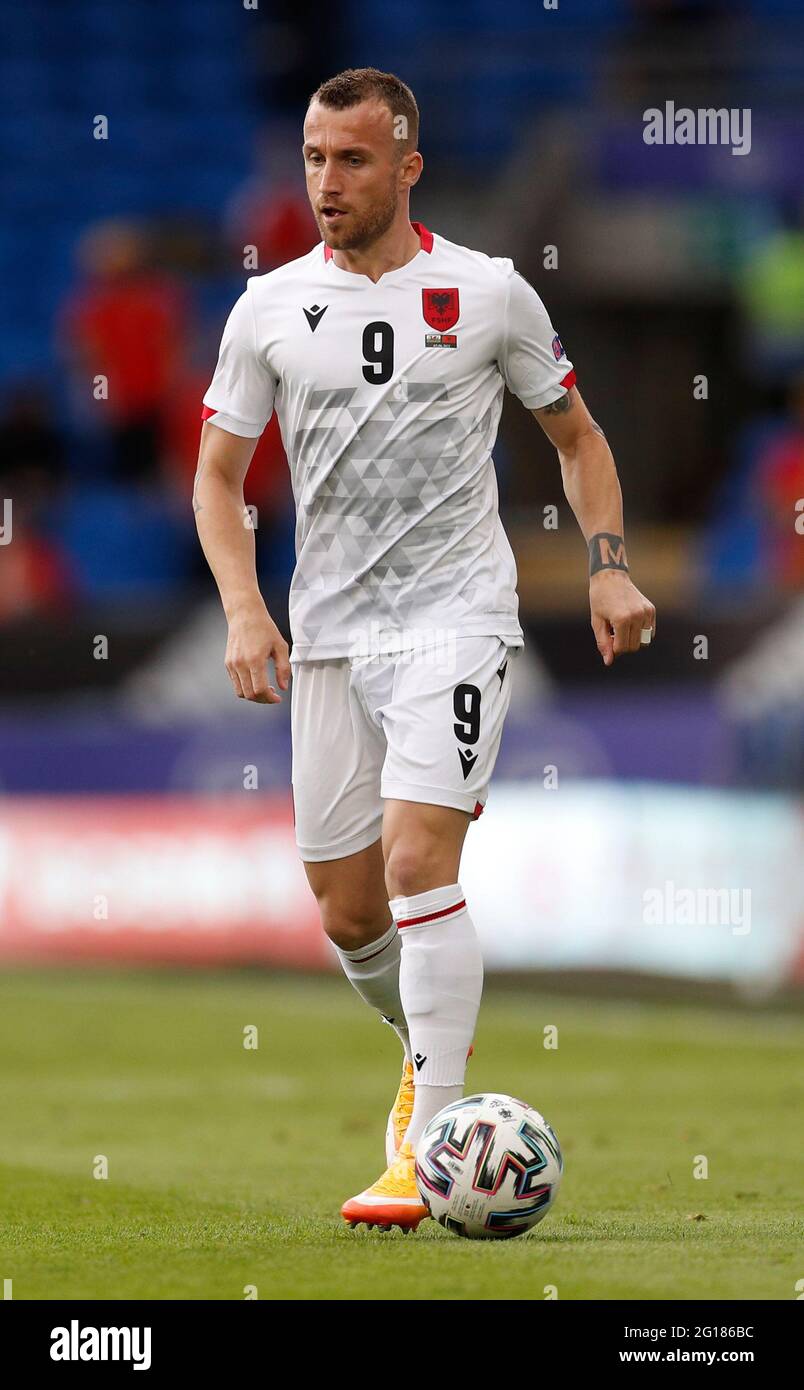 Cardiff, Wales, 5. Juni 2021. Lorenc Trashi von Albanien während des Internationalen Fußballfreundschaftsspiel im Cardiff City Stadium, Cardiff. Bildnachweis sollte lauten: Darren Staples / Sportimage Stockfoto