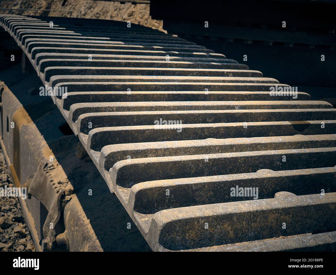 Raupenbagger. Caterpillar von Erdbewegungsmaschinen Stockfoto