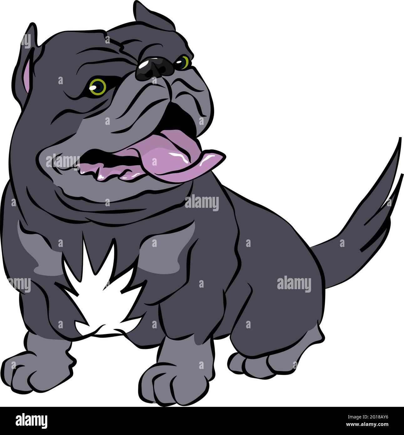 Blue Bully (American Bully) Illustration Stockfoto