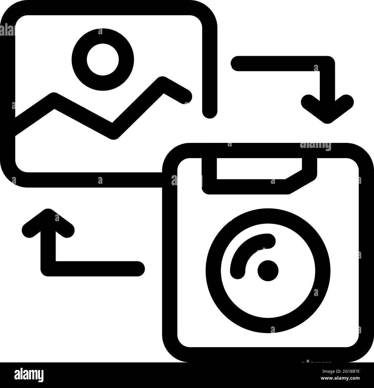 Filtersymbol für Inhaltsbilder. Vektorsymbol für den Inhaltsfilter für Webdesign auf weißem Hintergrund isoliert Stock Vektor