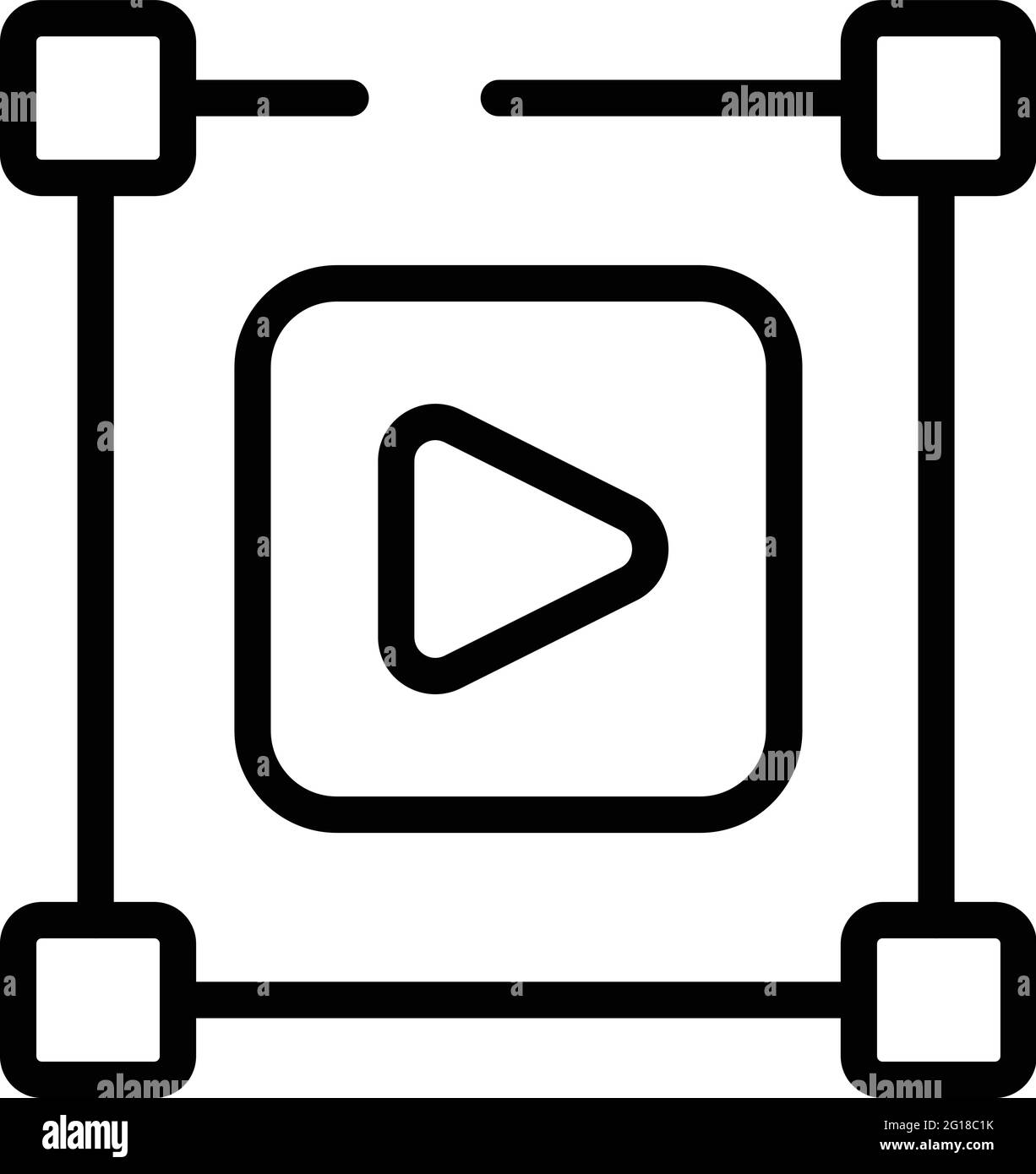 Videosymbol für Filtersuche. Konturfilter suchen Video Vektor-Symbol für Web-Design auf weißem Hintergrund isoliert Stock Vektor