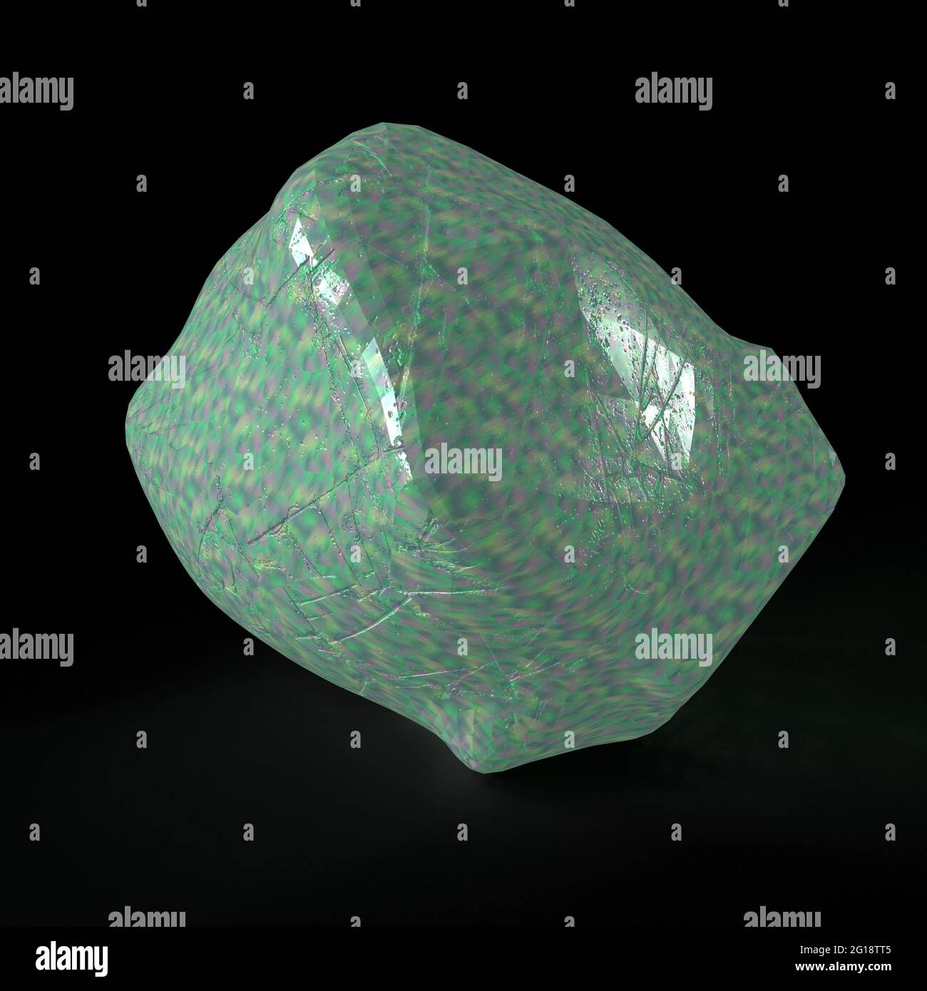 Ein abstraktes 3d-Bild mit Glashintergrund. Stockfoto