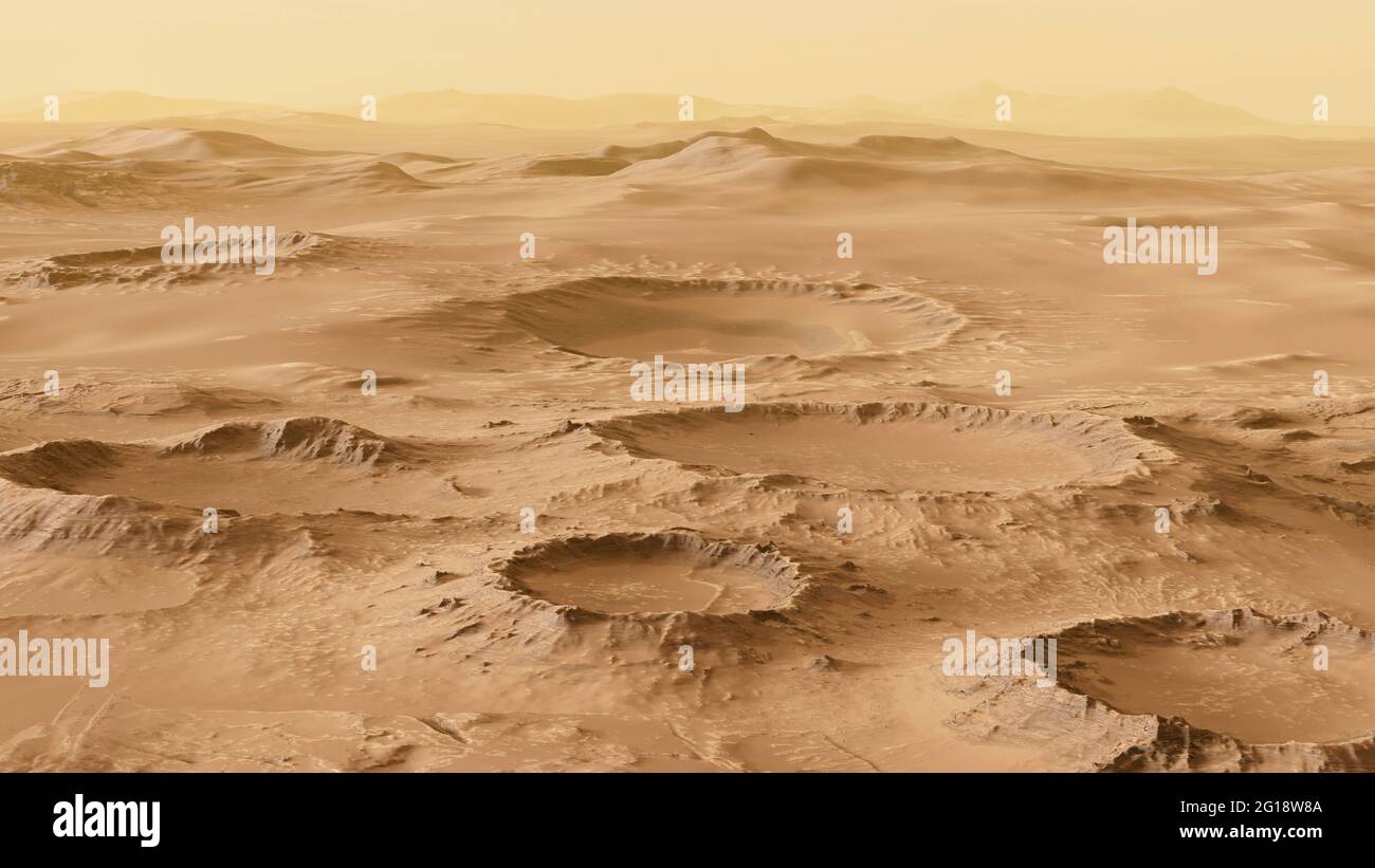 Luftaufnahme der Mars-Landschaft Stockfoto