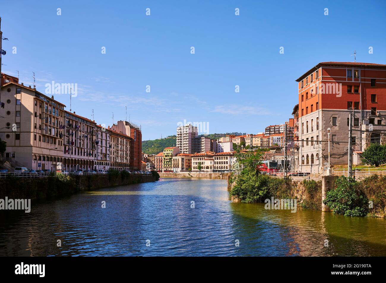 Nervion und Achuri (Atxuri), Bilbao, bizkaia, baskenland, euskadi, euskal herria, spanien, europa Stockfoto