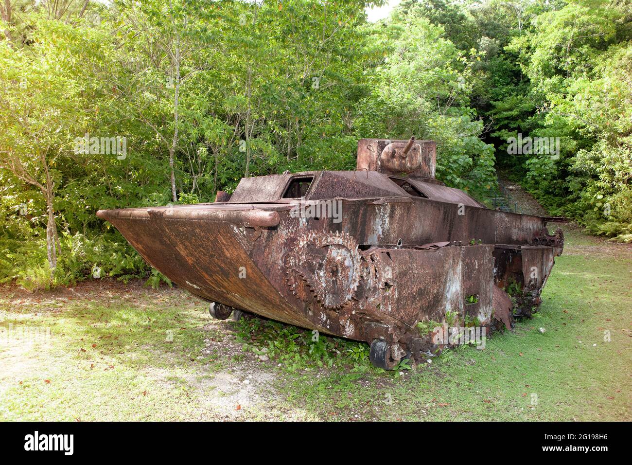 Japanischer Amphibienpanzer II. Weltkrieg, Peleliu Island, Mikronesien, Palau Stockfoto