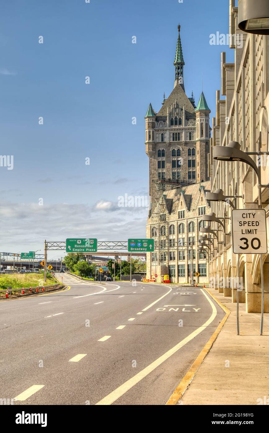 D & H Building, Albany - Broadway an der State Street Stockfoto