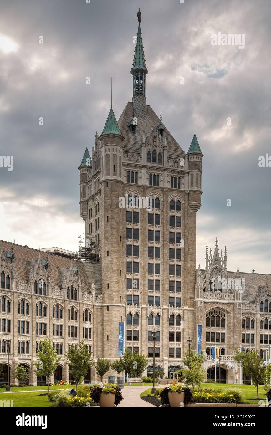 D & H Building, Albany - Broadway an der State Street - zentraler Turm Stockfoto