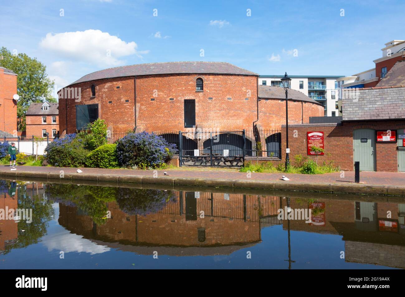 Das historische Roundhouse neben dem Kanal im Zentrum von Birmingham, Großbritannien Stockfoto