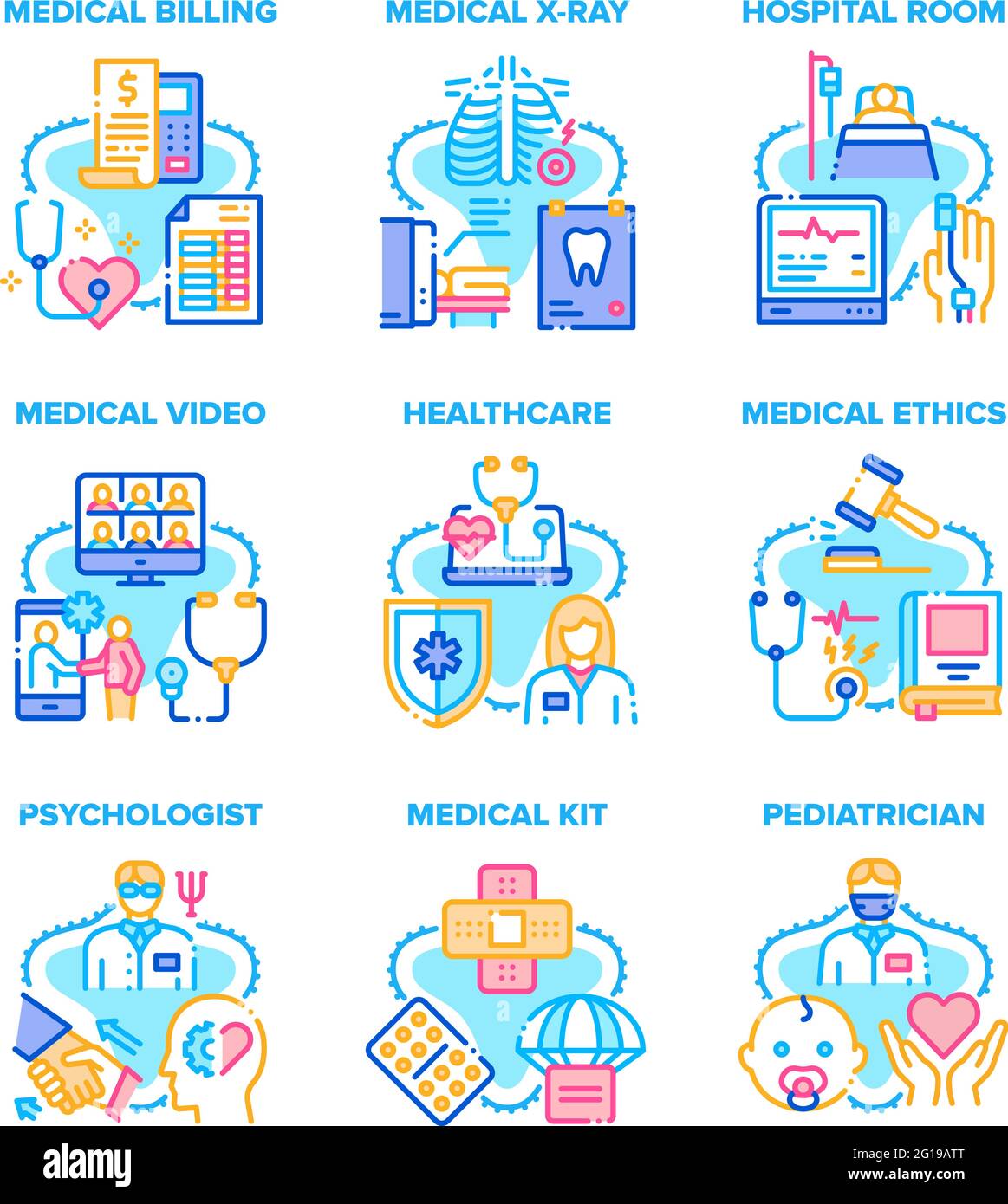Symbole Für Das Medizinische Gesundheitswesen Vektorgrafiken Stock Vektor
