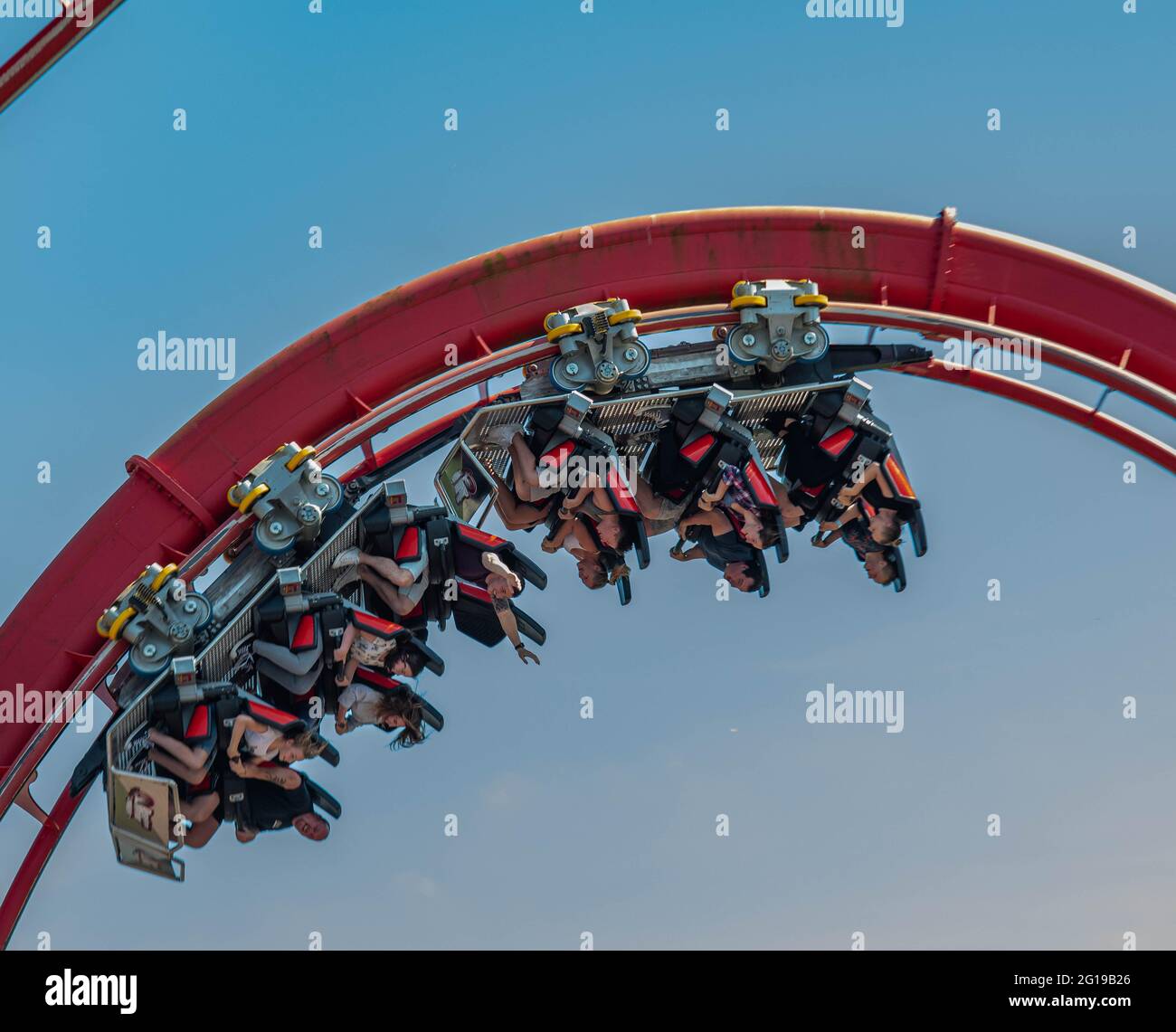 Die nun entfernte G Force GForce Rollercoaster im Drayton Manor Theme Park Tamworth Stockfoto