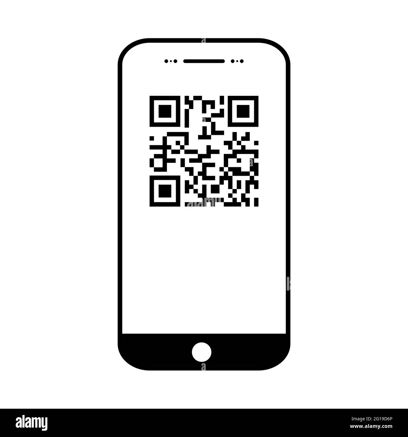 Mobil Scan Flat-Symbol auf weißem Hintergrund isoliert. QR Code Reader Vektor Illustration . Stock Vektor