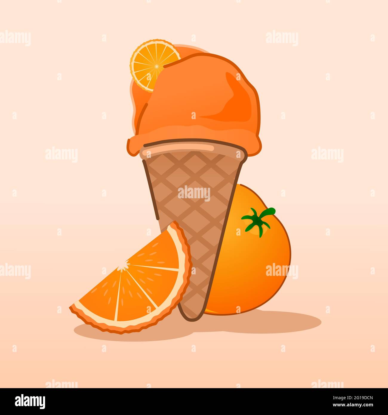 Vektor für orangene Eiscreme-Illustrationen Stock Vektor