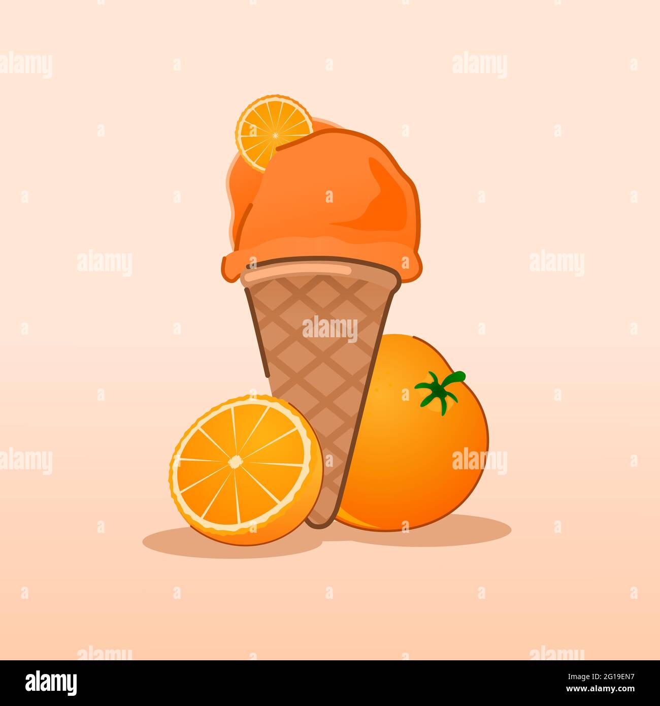 Vektor für orangene Eiscreme-Illustrationen Stock Vektor