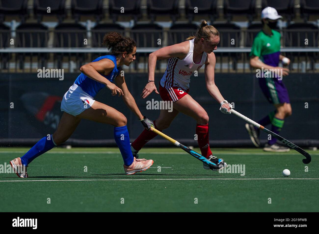 Amstelveen, Niederlande. Juni 2021. AMSTELVEEN, NIEDERLANDE - 6. JUNI: Izzy Petter von England während des Euro Hockey Championships-Spiels zwischen England und Italien im Wagener Stadion am 6. Juni 2021 in Amstelveen, Niederlande (Foto von Andre Weening/Orange Picics) Credit: Orange Pics BV/Alamy Live News Stockfoto