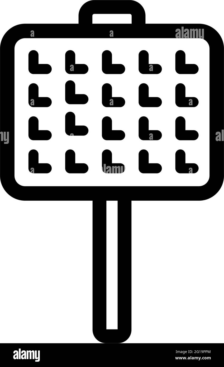 Vektor-Waffeleisen-Symbol. Skizzieren Küche Waffeleisen Logo für Web-Design isoliert auf weißem Hintergrund Stock Vektor