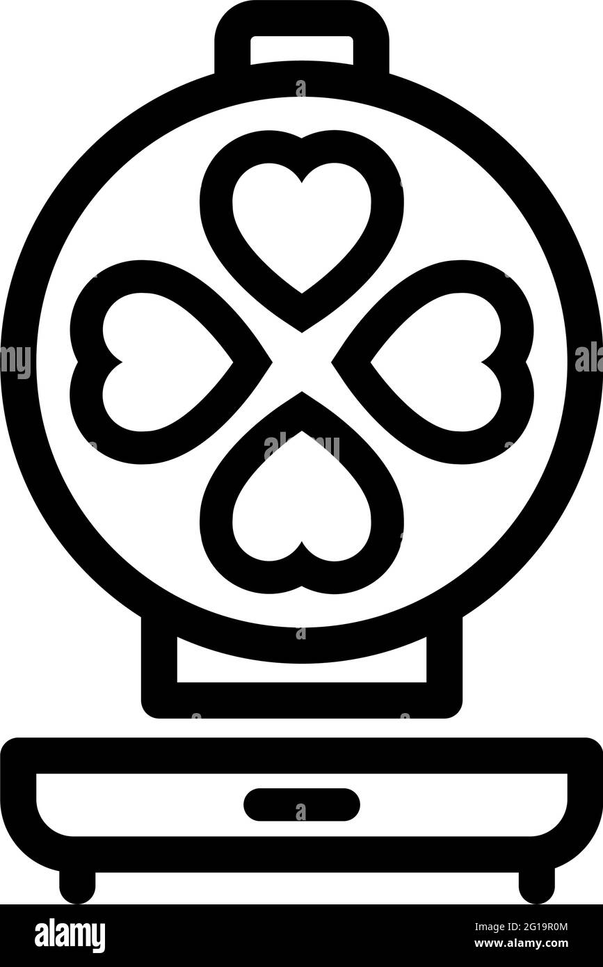 Vektor-Waffeleisen-Symbol. Skizzieren Küche Waffeleisen Logo für Web-Design isoliert auf weißem Hintergrund Stock Vektor