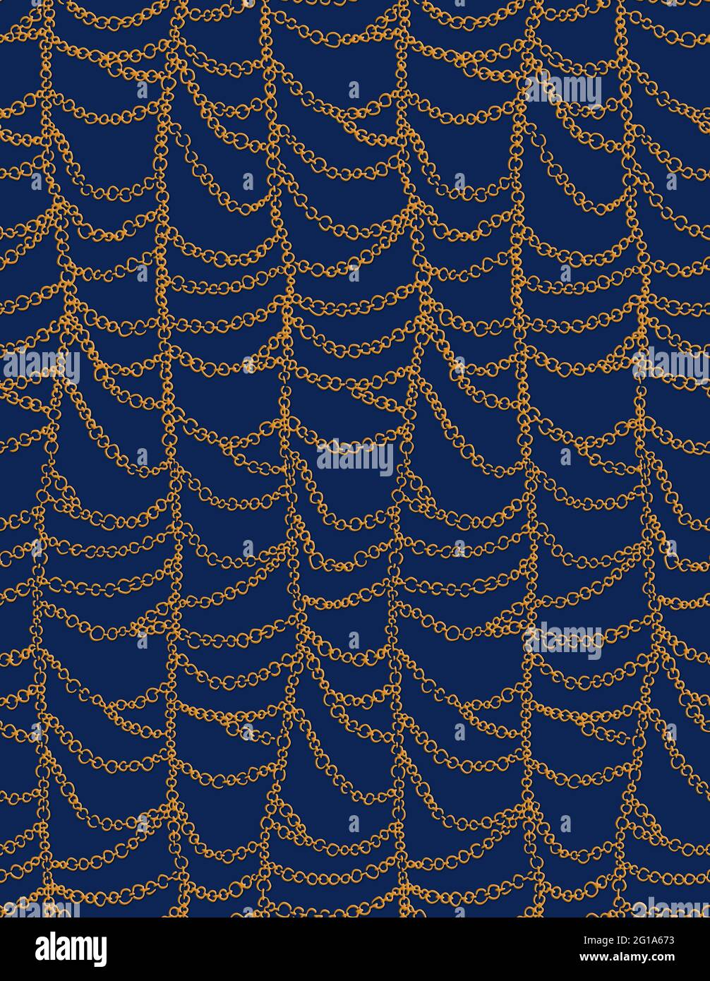 Nahtloses Muster mit goldenen Ketten Stockfoto
