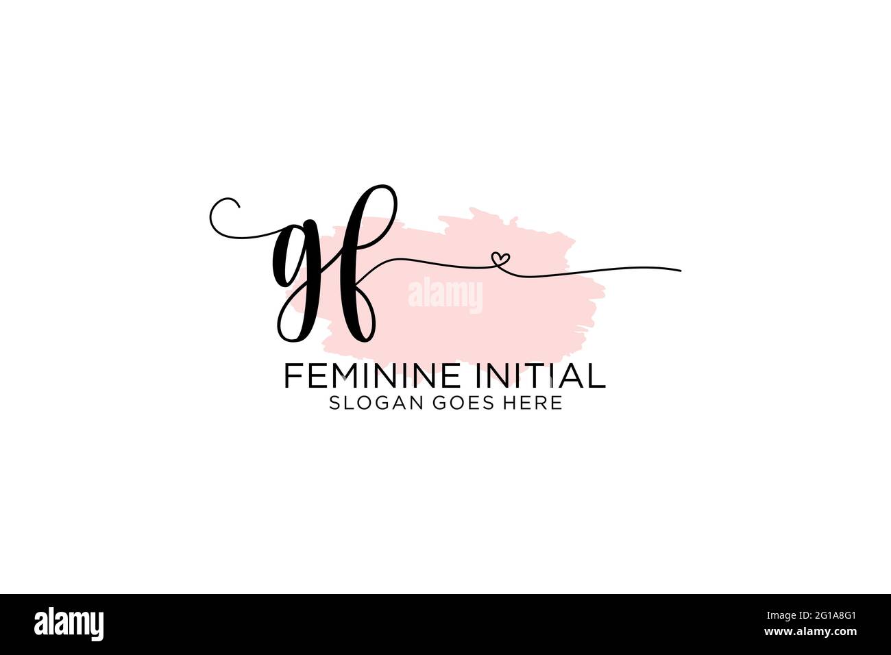 GF Beauty Monogramm und elegantes Logo Design Handschrift Logo der ersten Unterschrift, Hochzeit, Mode, Blumen und botanische mit kreativen Vorlage. Stock Vektor