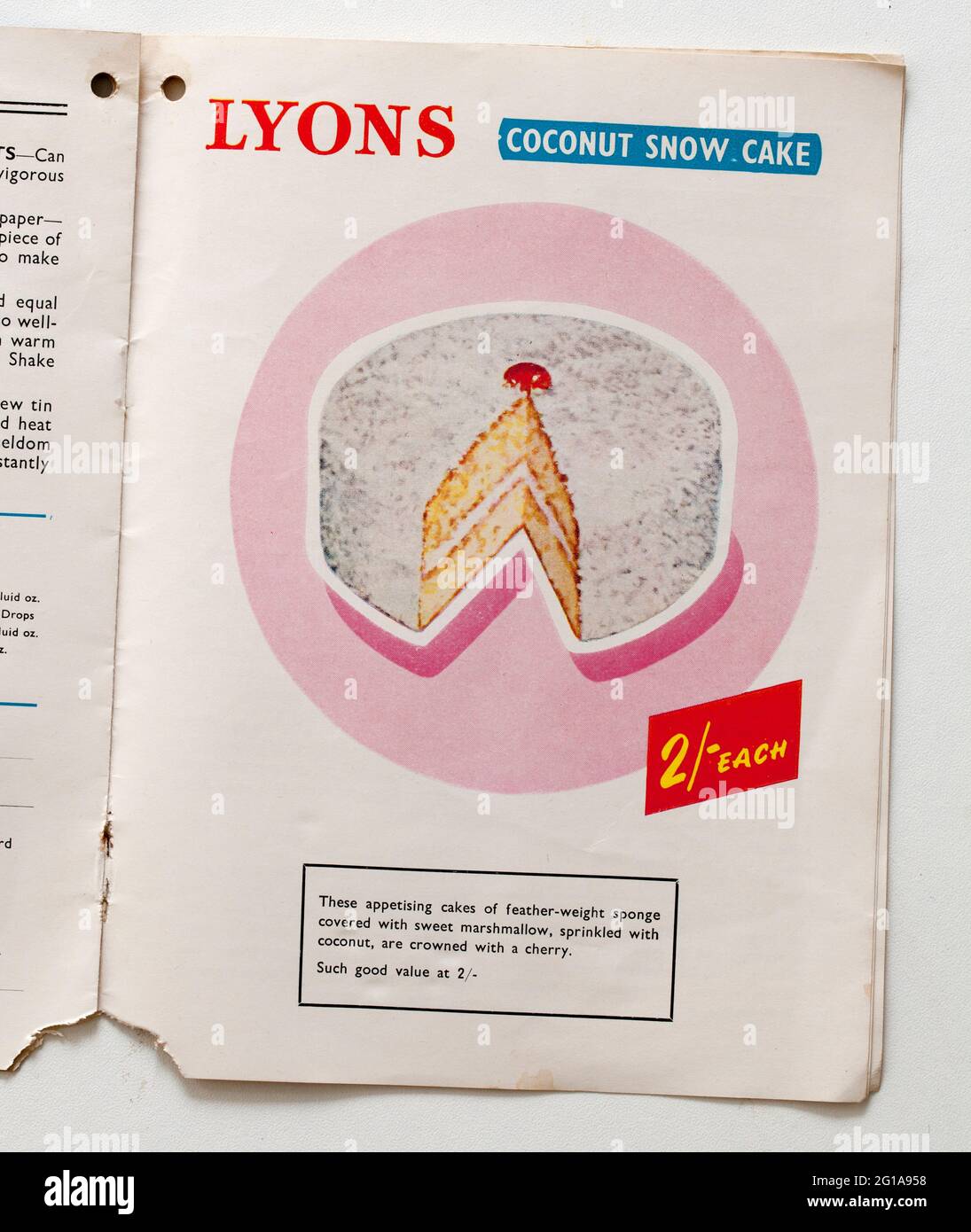 Vintage Lyons Kochbuch Stockfoto