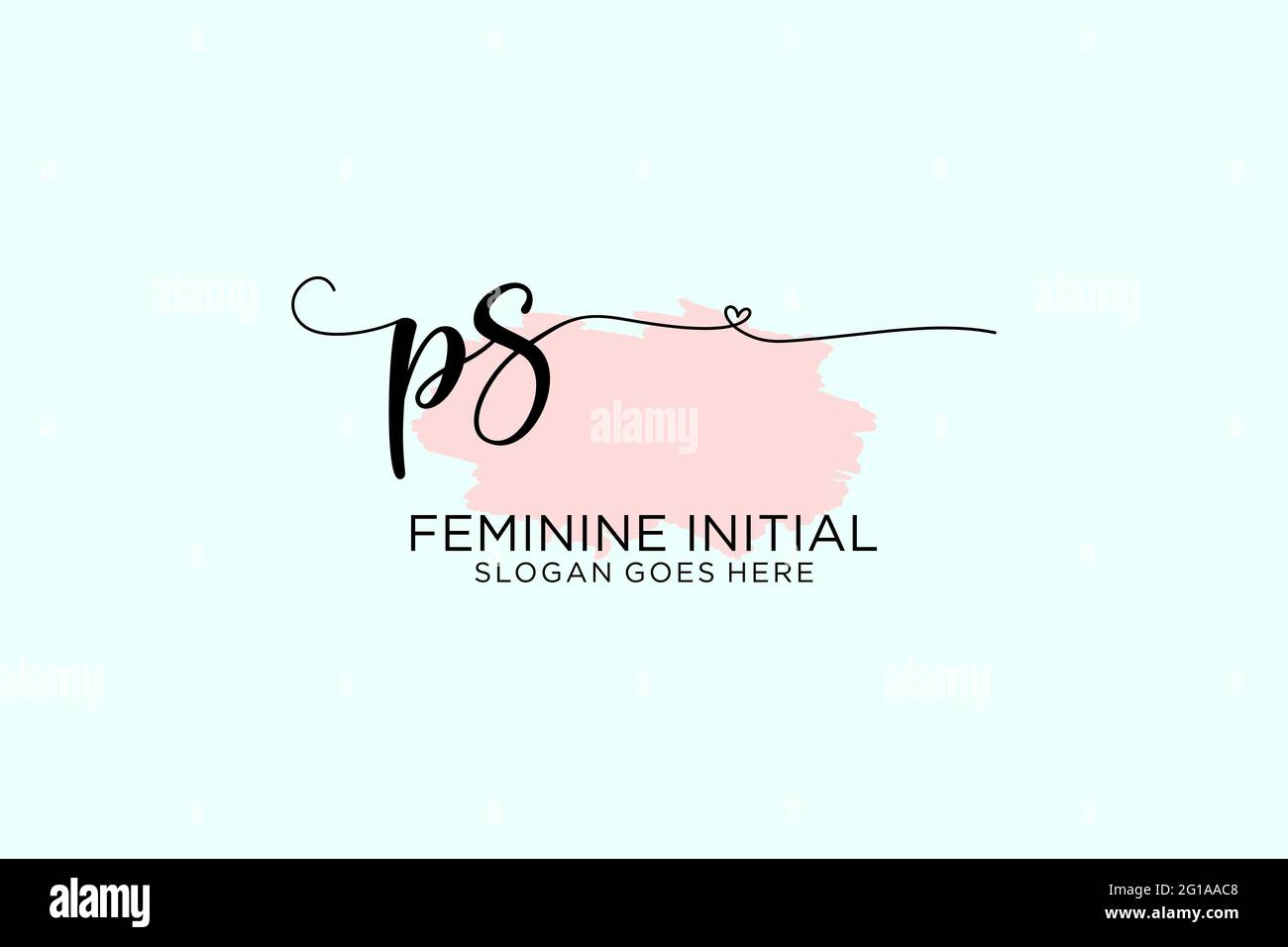 PS Beauty Monogramm und elegantes Logo Design Handschrift Logo der ersten Unterschrift, Hochzeit, Mode, Blumen und botanische mit kreativen Vorlage. Stock Vektor