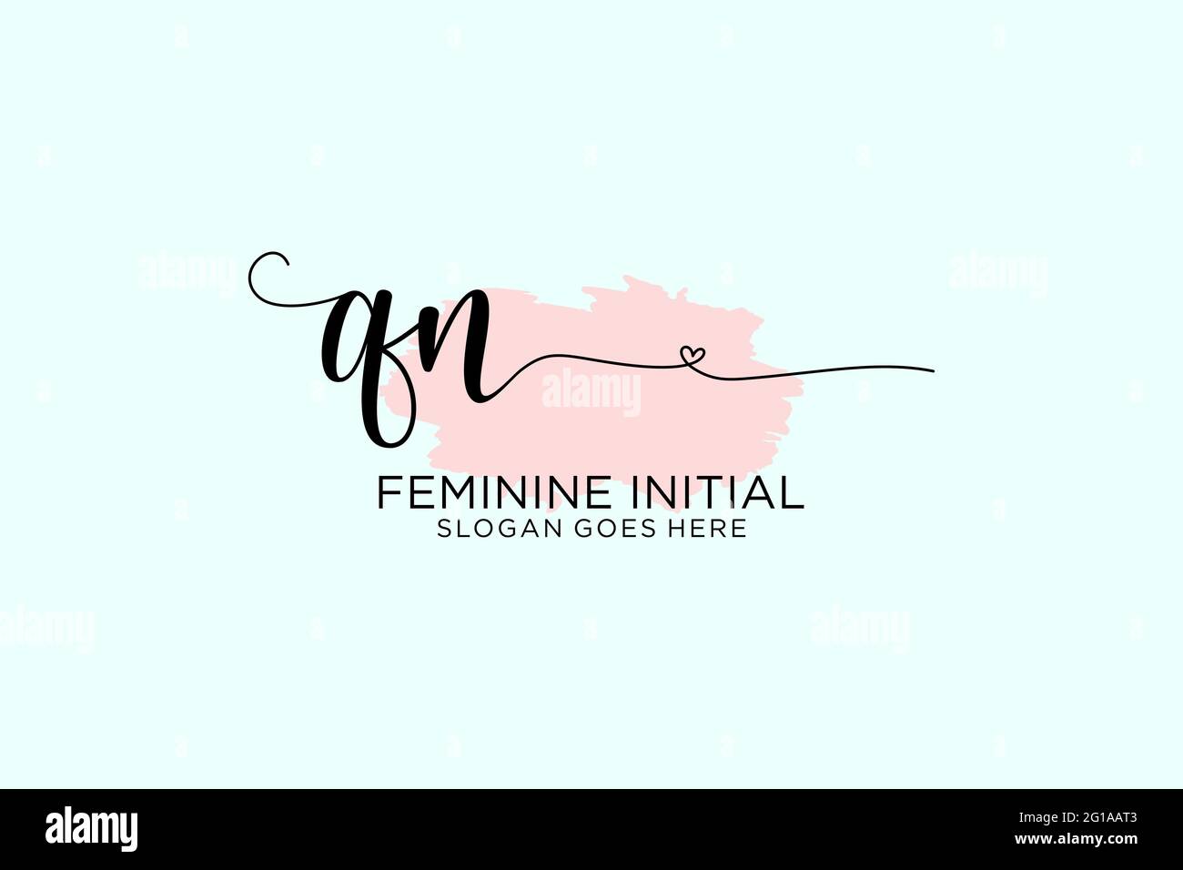 QN Beauty Monogramm und elegantes Logo Design Handschrift Logo der ersten Unterschrift, Hochzeit, Mode, Blumen und botanischen mit kreativen Vorlage. Stock Vektor
