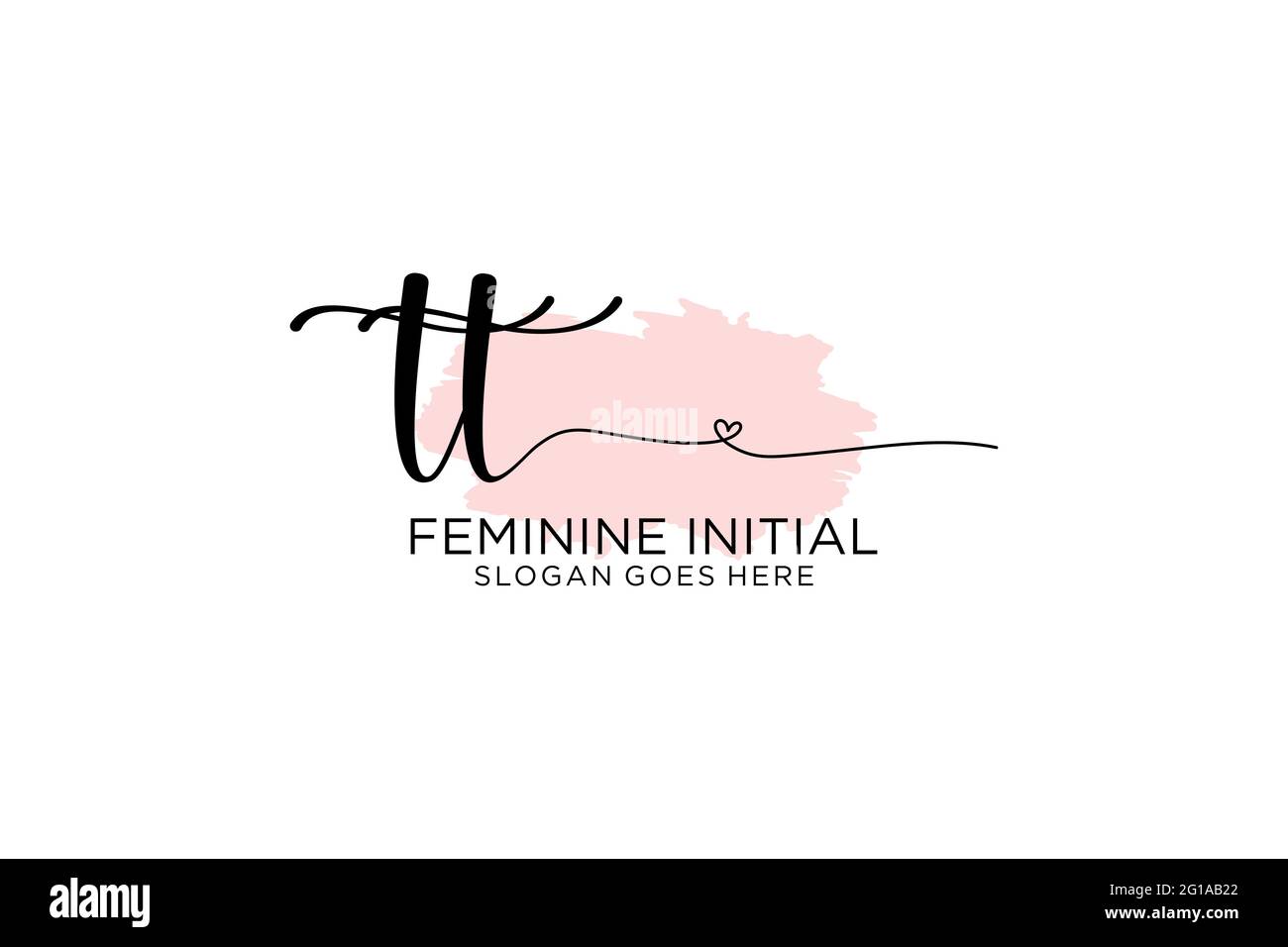 TT Beauty Monogramm und elegantes Logo Design Handschrift Logo der ersten Unterschrift, Hochzeit, Mode, Blumen und botanische mit kreativen Vorlage. Stock Vektor