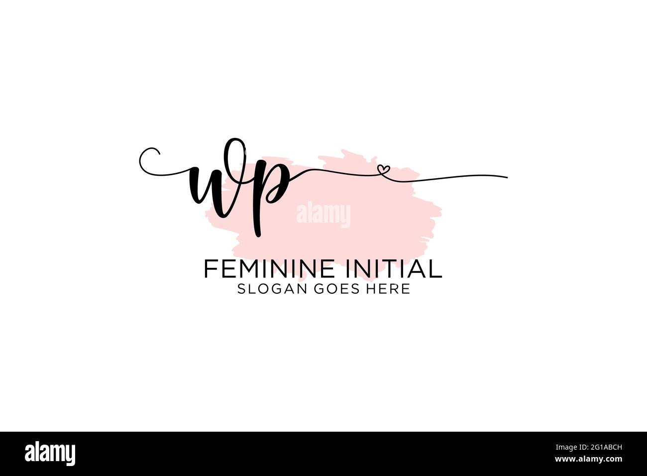 WP Beauty Monogramm und elegantes Logo Design Handschrift Logo der ersten Unterschrift, Hochzeit, Mode, Blumen und botanische mit kreativen Vorlage. Stock Vektor