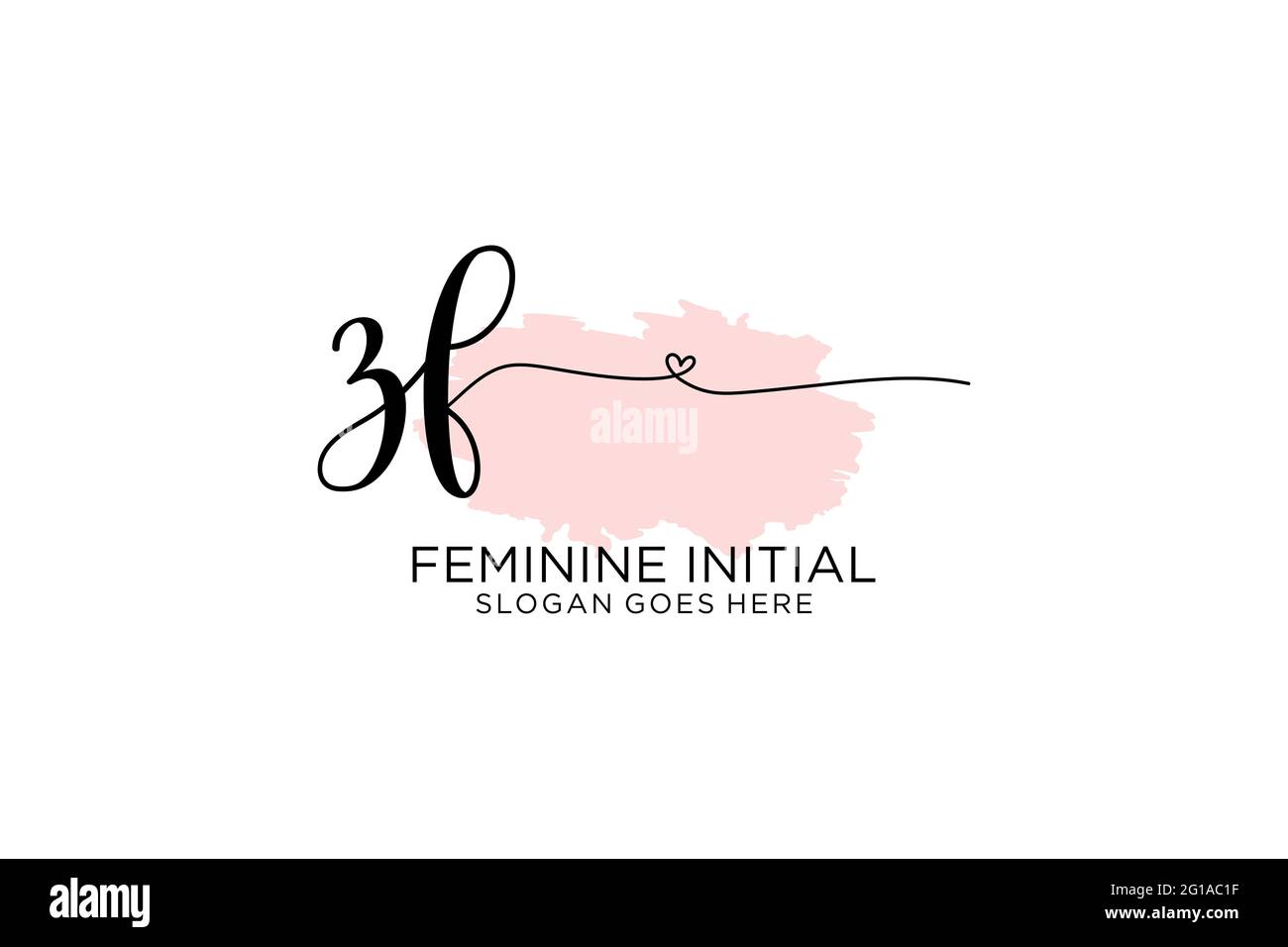 ZF Beauty Monogramm und elegantes Logo Design Handschrift Logo der ersten Unterschrift, Hochzeit, Mode, Blumen und botanische mit kreativen Vorlage. Stock Vektor