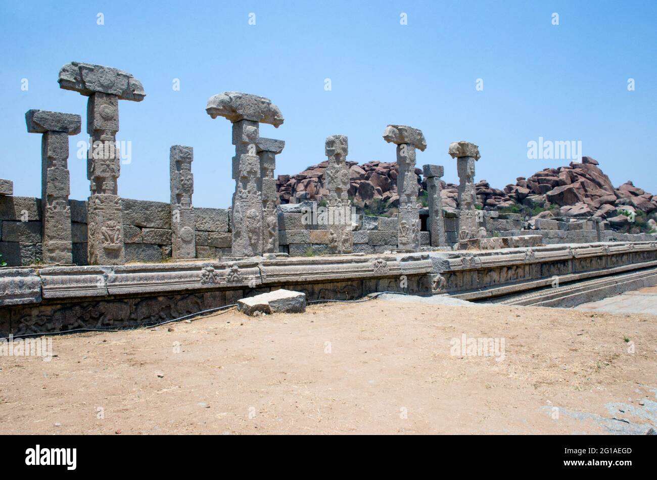 Innerhalb der Architektur von sri Vuttala Tempel karnataka indien Stockfoto