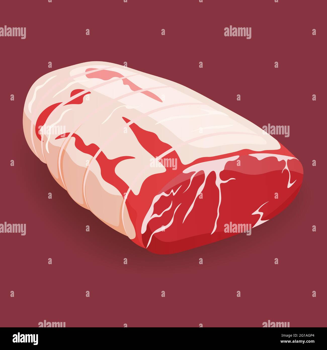 Premium Meat - Kobe marmoriertes Rindfleisch Ganzstück Vektor-Illustration Stock Vektor