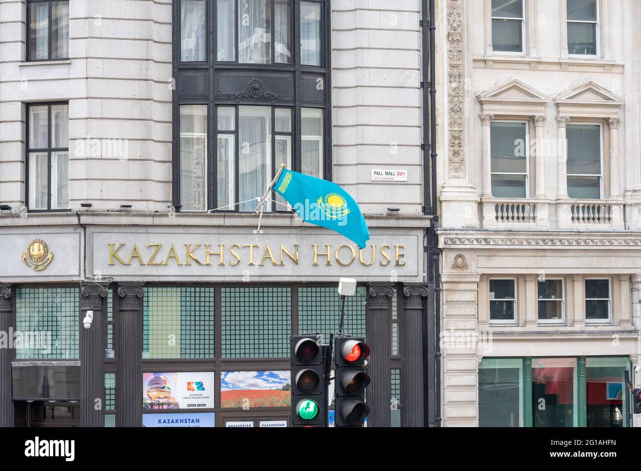 Die Botschaft von Kasachstan in London oder das Haus von Kasachstan. Großbritannien, London, 29. Mai 2021. Stockfoto