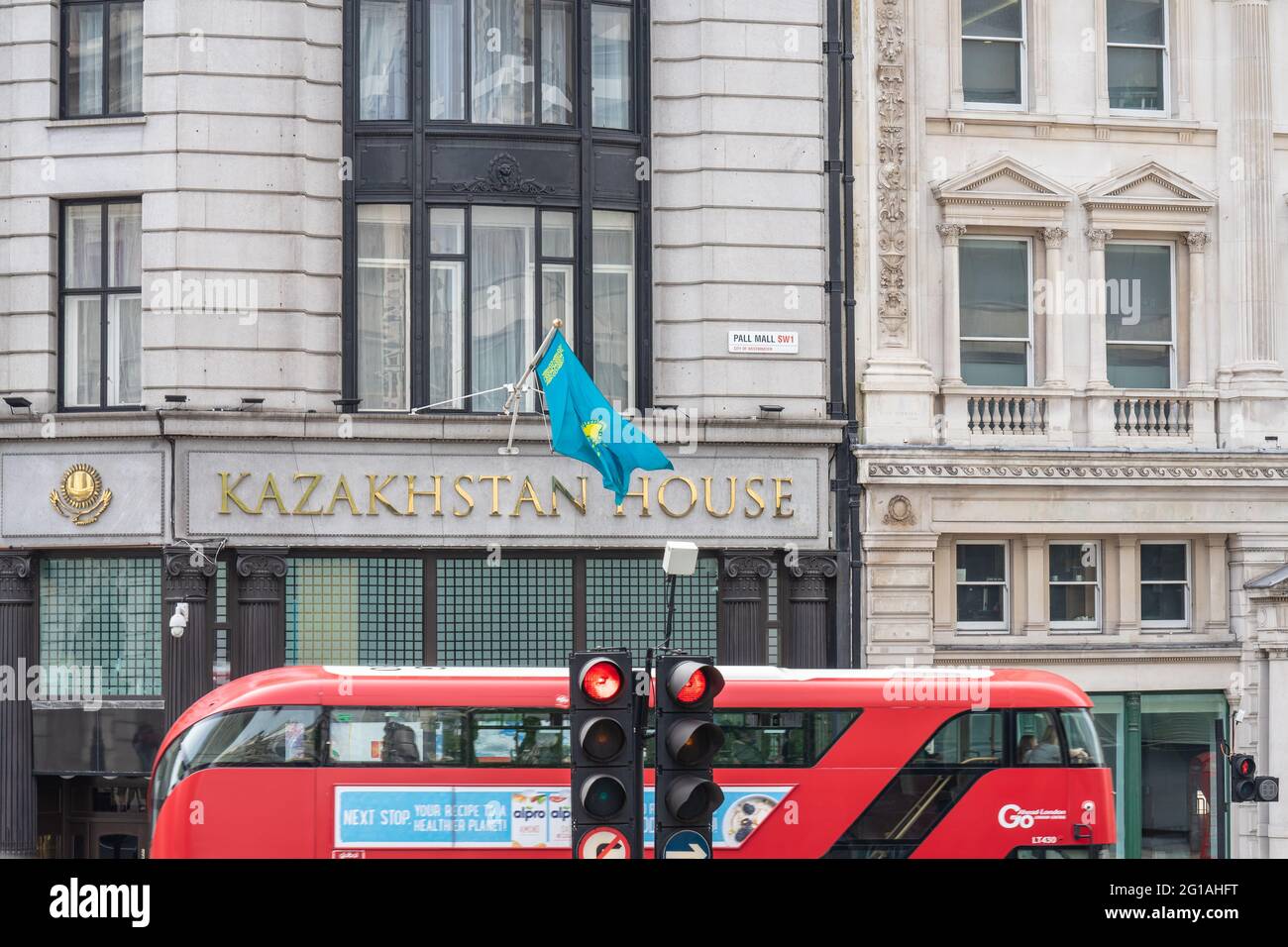 Die Botschaft von Kasachstan in London oder das Haus von Kasachstan. Großbritannien, London, 29. Mai 2021. Stockfoto