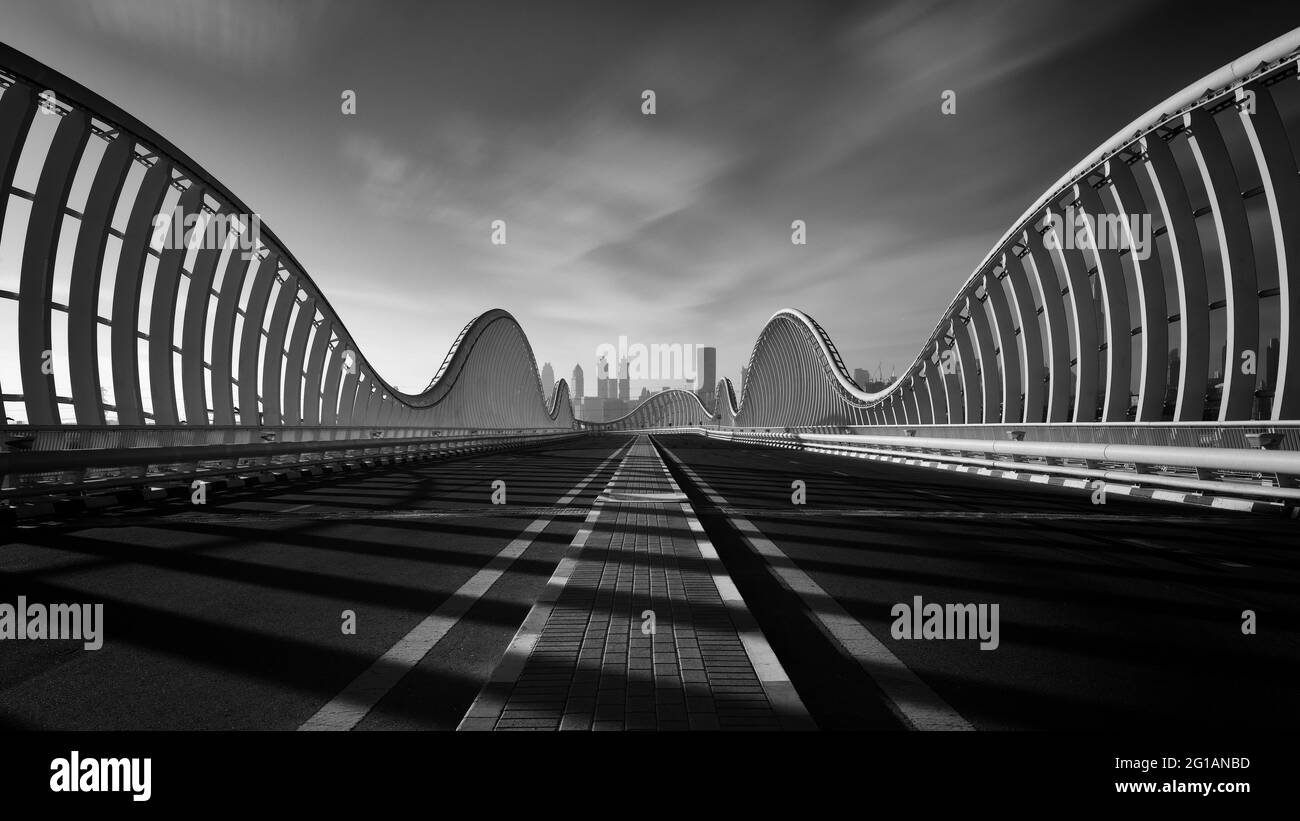 Meydan-Brücke in Dubai, VAE Stockfoto