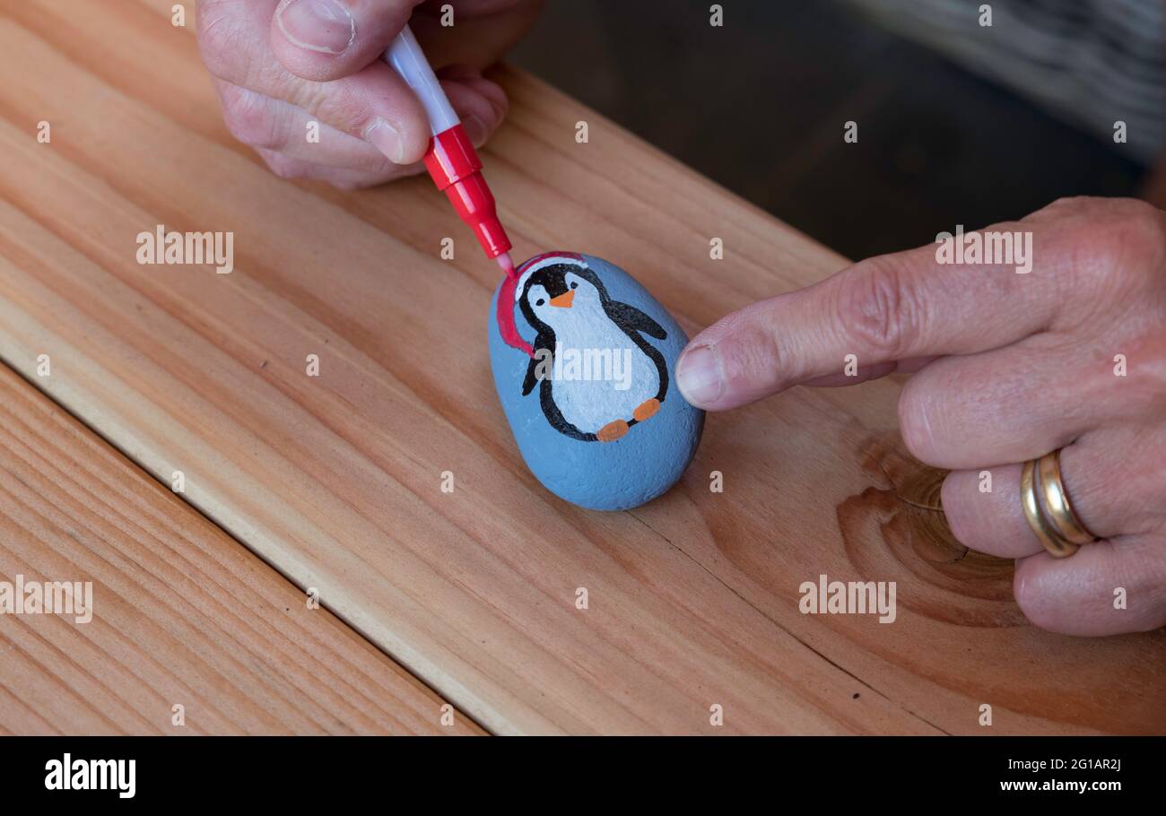 Steine malen genannt glückliche Steine Stockfoto