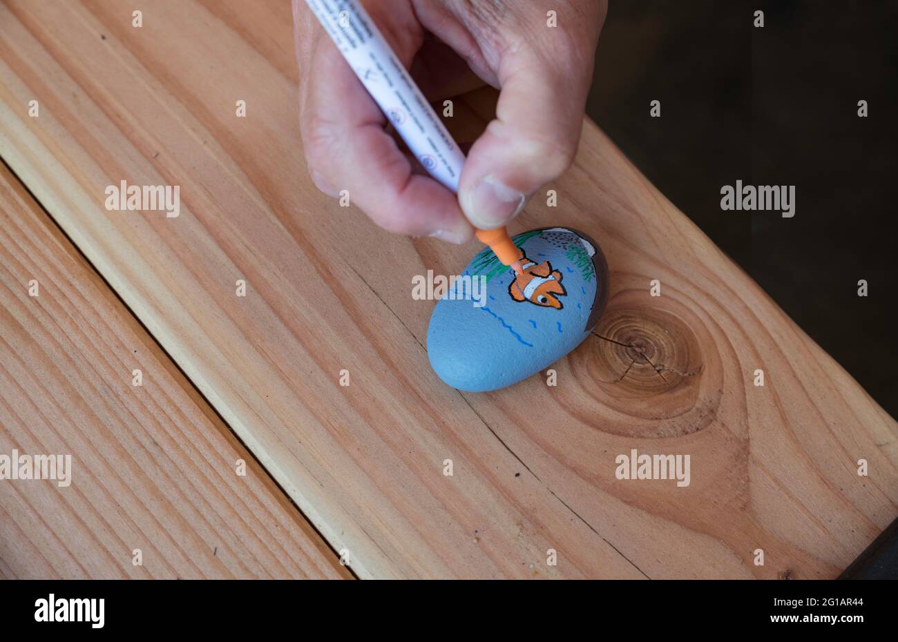 Steine malen genannt glückliche Steine Stockfoto