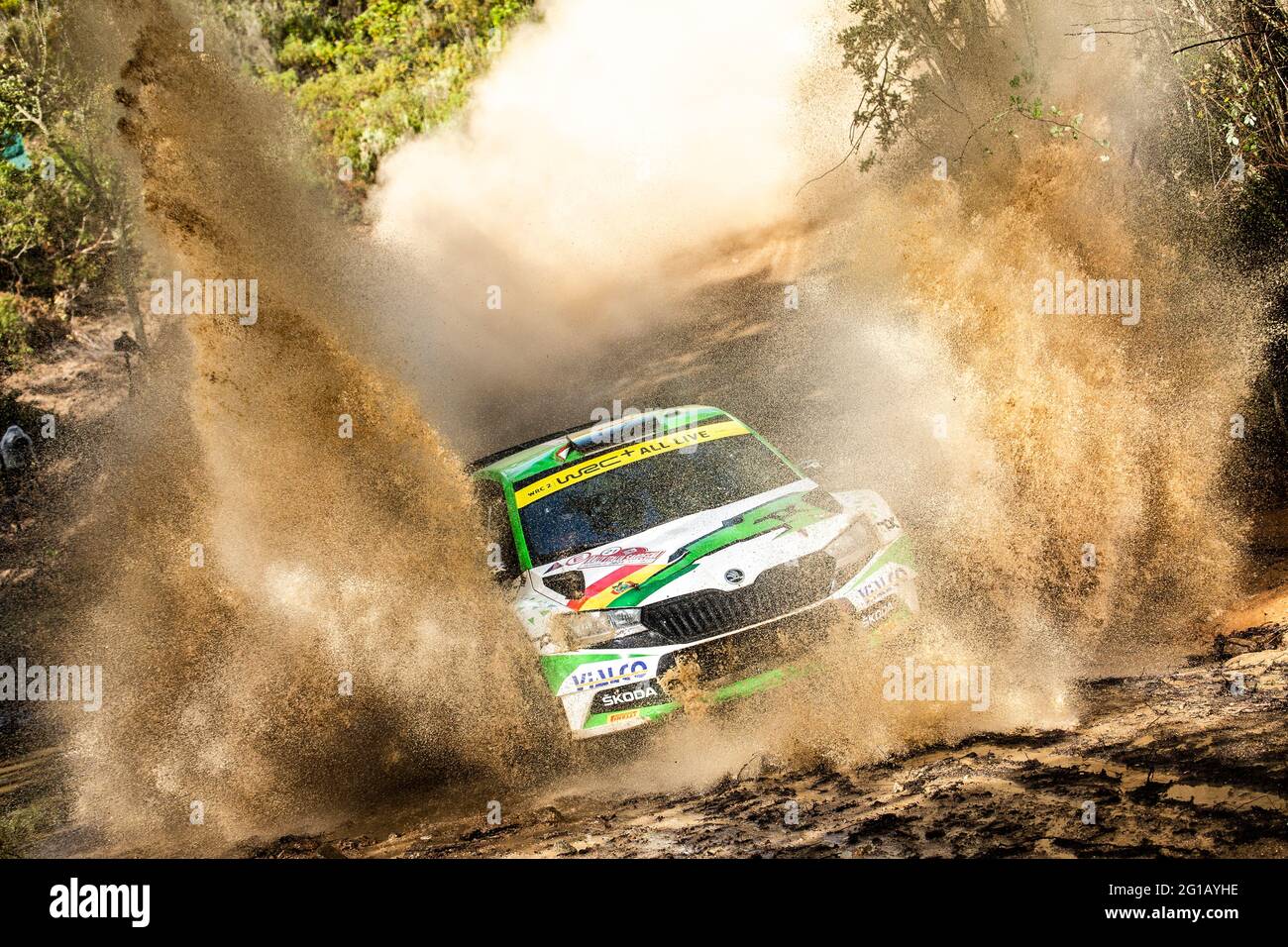 Alghero, Italien. Juni 2021. 21 Bulacia Marco (bol), Ohannesian Marcelo (arg), Toksport WRT, Skoda Fabia Evo, Aktion während der Rallye Italia Sardegna 2021, 5. Runde der FIA WRC 2021, FIA World Rally Championship, vom 3. Bis 6. Juni 2021 in Alghero, Sardinien - Foto Nikos Katikis/DPPI Kredit: DPPI Media/Alamy Live News Stockfoto
