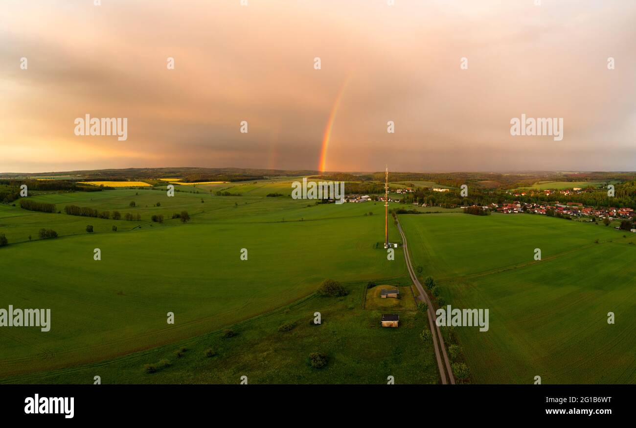 Güntersberge im Harz Luftbilder aus der Region Harzgerode Stockfoto