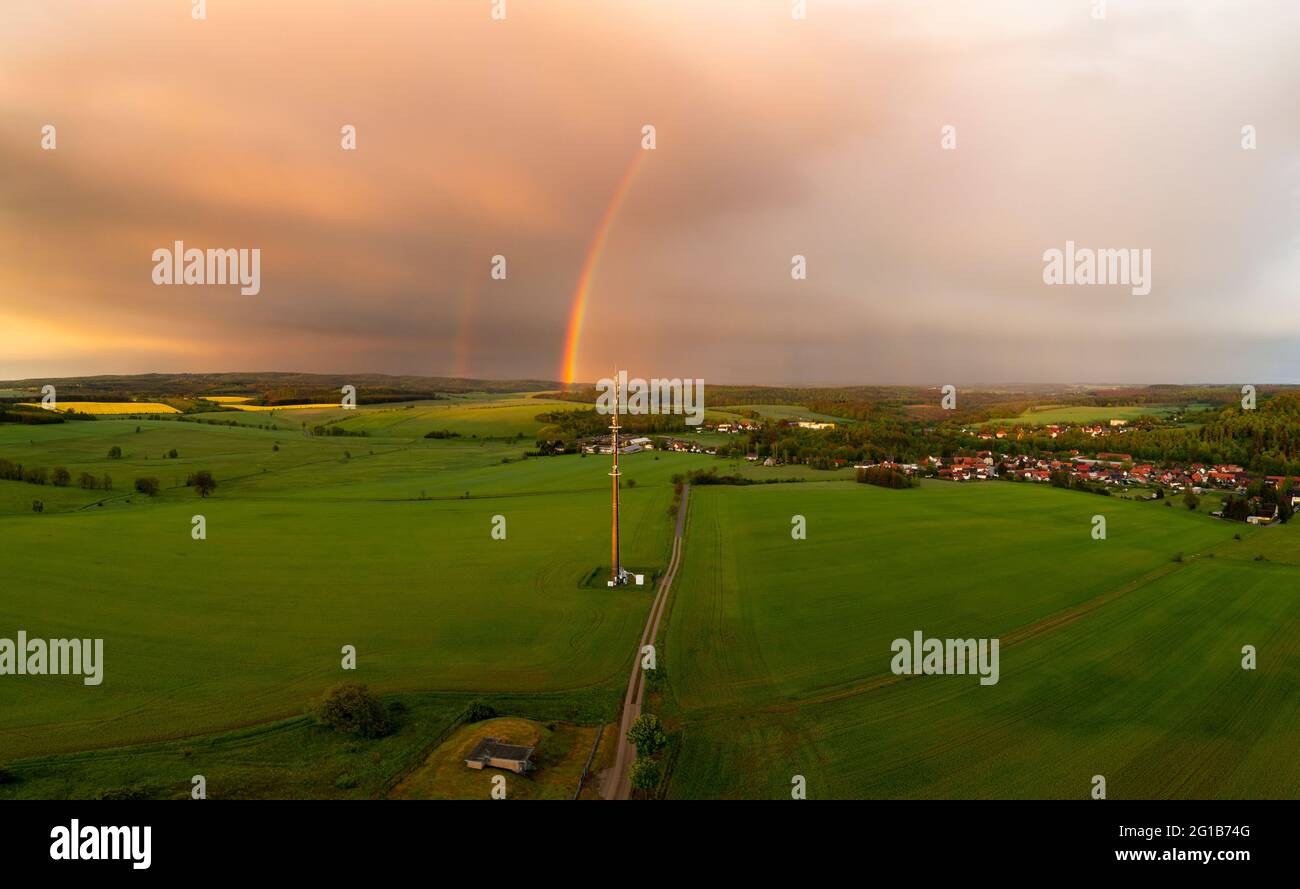 Güntersberge im Harz Luftbilder aus der Region Harzgerode Stockfoto