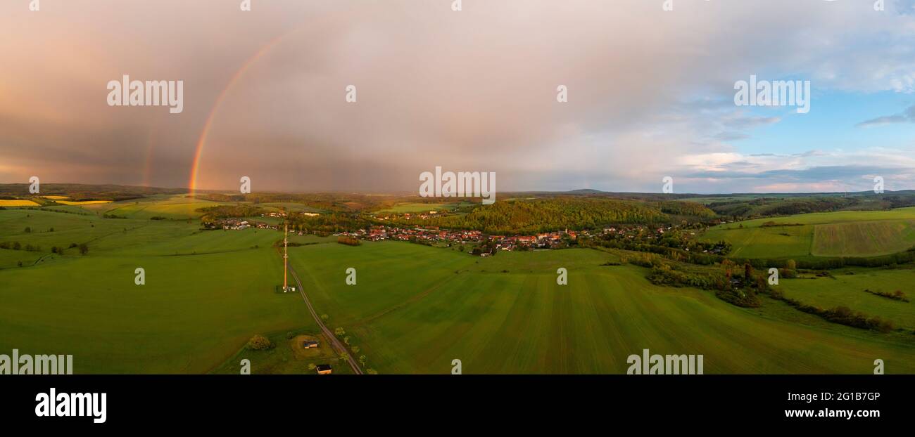 Güntersberge im Harz Luftbilder aus der Region Harzgerode Stockfoto