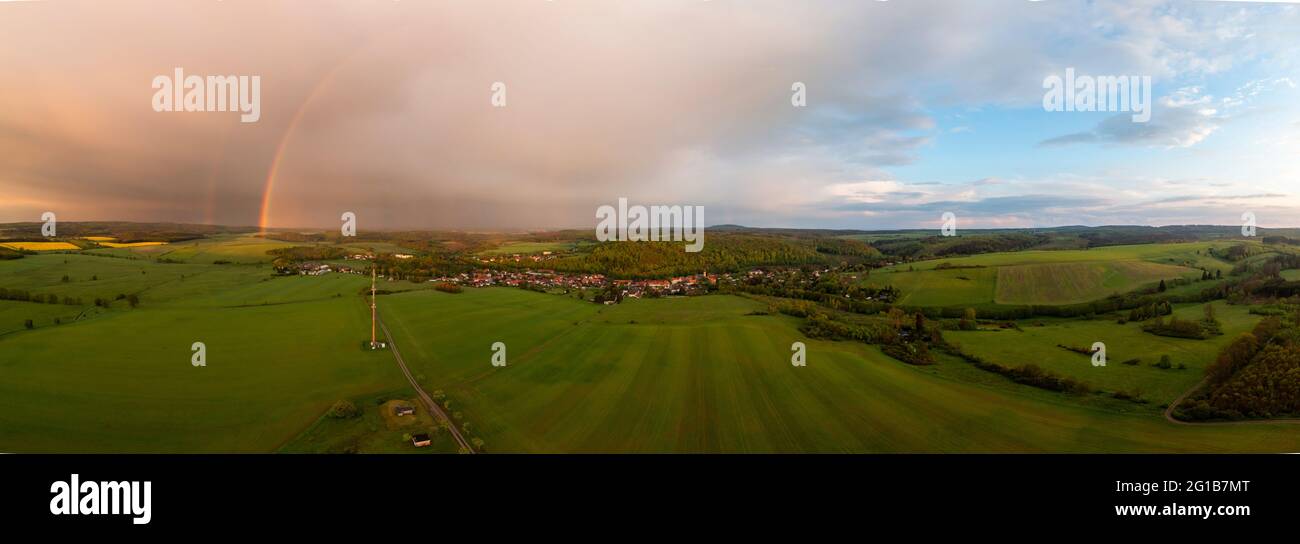 Güntersberge im Harz Luftbilder aus der Region Harzgerode Stockfoto