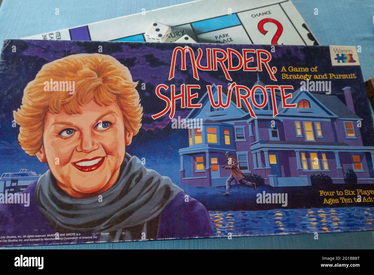 Murder Sie schrieb Board Games basiert auf der /erfolgreichen und beliebten TV-Show, 1980er, USA Stockfoto