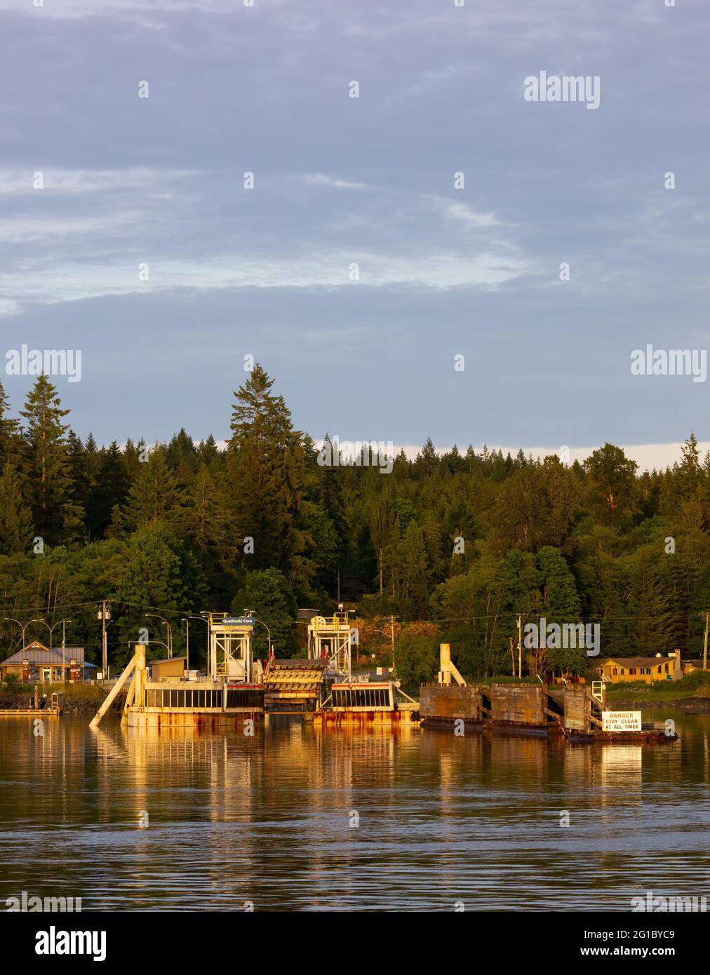 BC Ferries Quathiaski Cove (Quadra Island) Terminal, Quadra Island, BC, Kanada Stockfoto