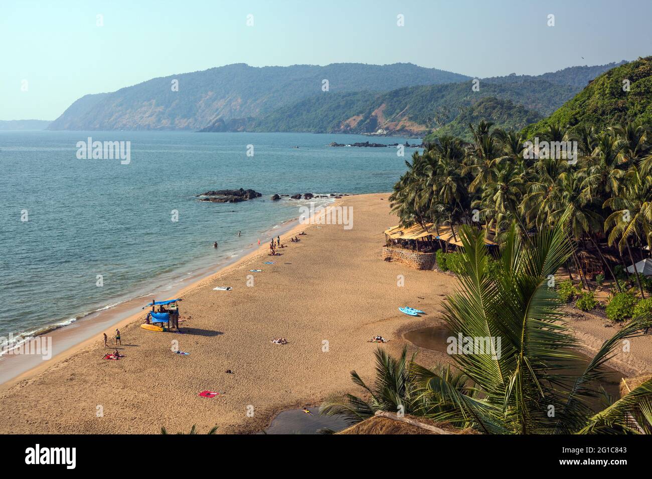 Cola (Khola) Beach (auch bekannt als Secret Beach) und Lagoon, Canacona, Goa, Indien Stockfoto